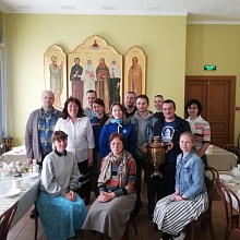 30 мая, в воскресенье, добровольцы молились за Литургиией в Покровском соборе
