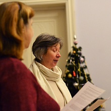 В Голубой гостиной прошла репетиция Рождественского поздравления пожилых подопечных Обители