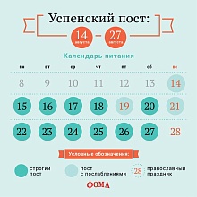 Календарь Успенского поста 
